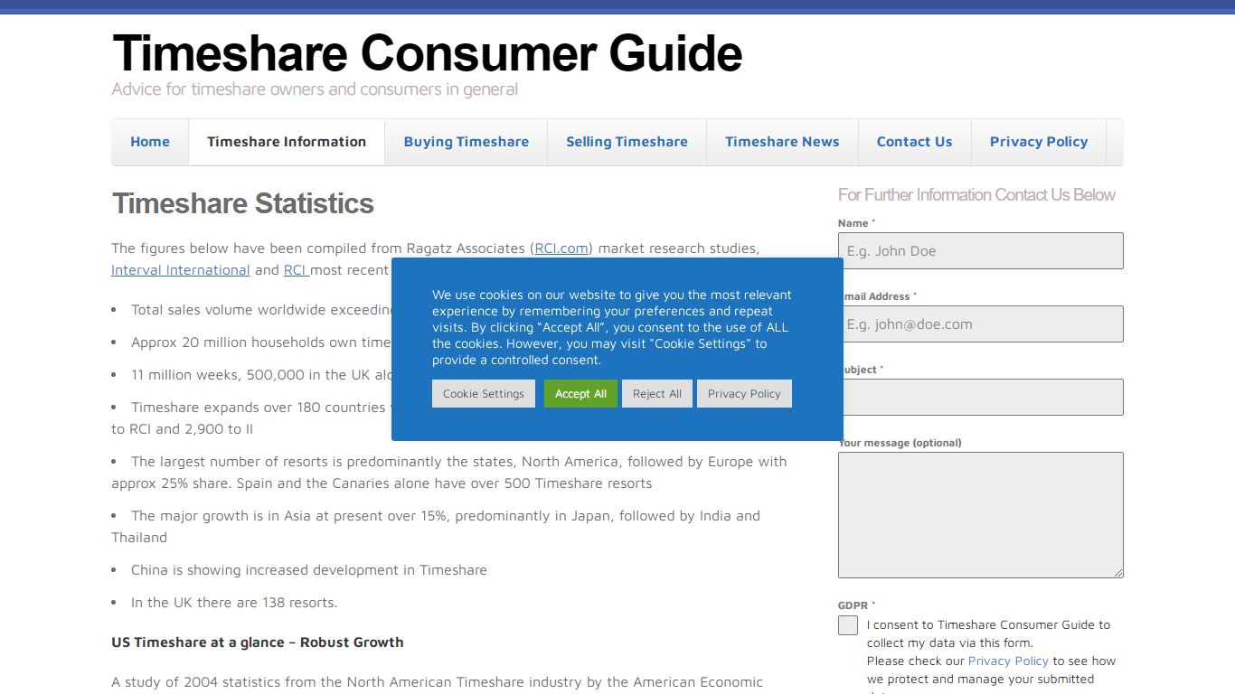 Timeshare Statistics - Timeshare Consumer Guide