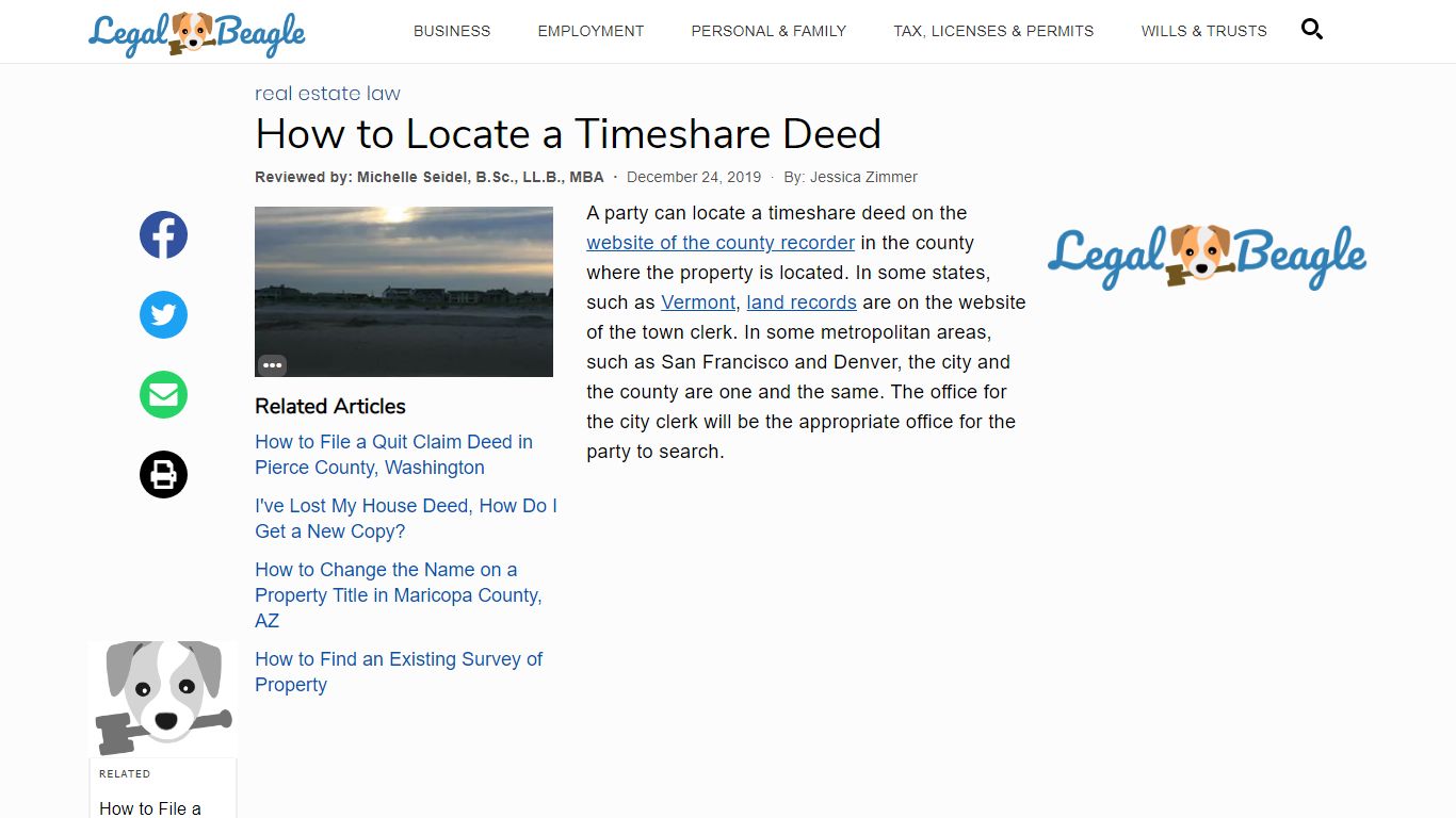 How to Locate a Timeshare Deed | Legal Beagle